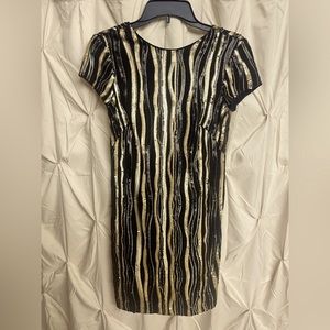 Aidan cap sleeve scoop back sequin dress